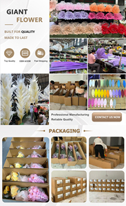 LEDA Promotion Fête et Événements Fournitures et Décorations Fleur Artificielle Géante en Soie Organza Jaune 150 cm Accessoire Photo pour Mariage - Product Image 5