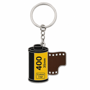 Porte-clés personnalisé en métal avec logo de caméra, design rétro, mini appareil <span class=keywords><strong>photo</strong></span>, rouleau de film, souvenir de photographie, promotion - Product Image 3