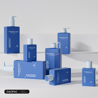 Flacon pompe carré personnalisé pour lotion 40/60/100/150/200/250/300ml, emballage en plastique HDPE pour soins de la peau, flacon pour shampoing