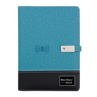 Cadeau d'affaires 8000mah Power Bank Notebook lumière LED Logo Smart Wireless Charging Journal for School Use Hardcover Spiral Style