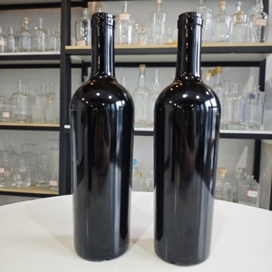 Fabricante de China, <span class=keywords><strong>precio</strong></span> de fábrica, pantalla de licor vacía, botellas de vidrio negro para vino, <span class=keywords><strong>750</strong></span> Ml - Product Image 2