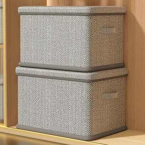 Organizador de ropa para el hogar, rectangular, plegable, con tapa, apilable, caja de almacenamiento de tela para armario. - Product Image 2