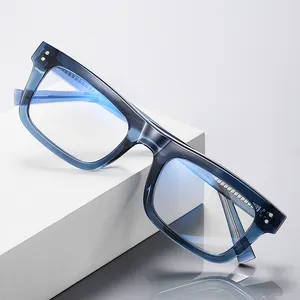 Классический Мужской дизайнерский винтажный Стиль TR90 Небьющийся синий свет блокирующий оправы для мужчин оптические очки