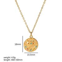 Collier pendentif en zircon incrusté de grain de lave en acier inoxydable plaqué or de style rétro français Chaînes de design de mode pour femmes