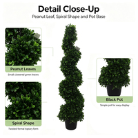 Arbre artificiel en spirale de feuilles d'arachide de 122 cm, plante artificielle en pot, topiaire pour la maison, le bureau, le salon, la table, l'étagère, décoration intérieure