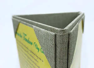 Wholesale Linen Fabric Menu Trifold <b>Board</b> 3 View Stand <b>Table</b> Tents <b>Display</b> Restaurant <b>Table</b> <b>Top</b> <b>Table</b> Tent - Product Image 4