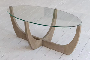 <span class=keywords><strong>Tavolino</strong></span> in vetro temperato in legno di quercia stile fattoria per casa ville alberghi sale <span class=keywords><strong>sala</strong></span> da pranzo mobili soggiorno - Product Image 3