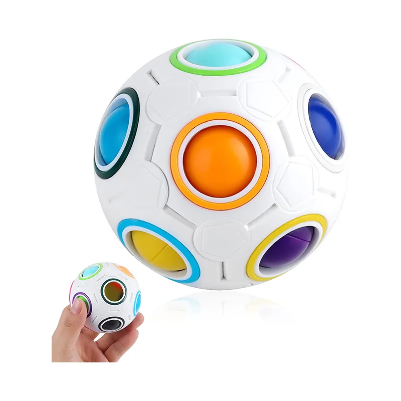 Rainbow Ball Magic Cube Fidget Toy Puzzle Magic Rainbow Ball Puzzle Fidget Toys Stress Reliever Brain Teaser Magic Cube Toy