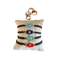 DAFNI BIG PAZAR Bracelet en coton tressé macramé perlé fait main, motif Œil protecteur sportif - Écologique, léger, durable, imperméable 10mm