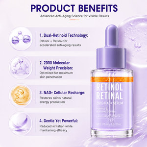 Suero Dual Retinol Retinal 2000 NAD+ Antienvejecimiento, Reafirmante, Renovador, Reductor de Arrugas, Piel Radiante, para Principiantes de Retinoides, 30 ml - Product Image 2