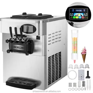 SIHAO-826T 20-28L/H Intelligent Control 2+1 Flavor Portable Commercial Soft Ice Cream Machine