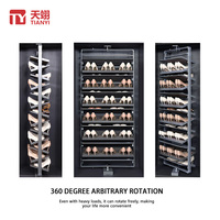 TIANYI Fabricant – Organisateur de placard moderne en alliage d'aluminium, meuble à chaussures rotatif à 360 degrés et étagère pour salon