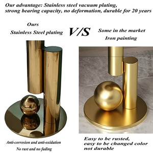 Lumière de luxe de haute qualité marbre haut en acier inoxydable cadre salon meubles <span class=keywords><strong>prix</strong></span> de gros ovale doré Centre Table basse - Product Image 6