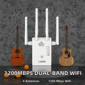New Home 1200Mbps Dual-Band <strong>WiFi</strong> Booster Through-Wall <strong>Pocket</strong> Extender with 1000Mbps LAN Ports 4 External Antennas Supporting WEP - Product Image 2