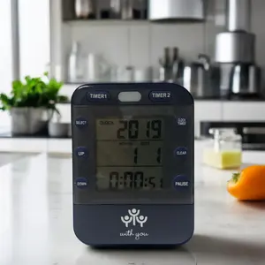 Quartz LCD Digital Medicine Alarm Timer Eco-Friendly Plastic Monthly Timer with Minimalist Design Eco-Friendly Display