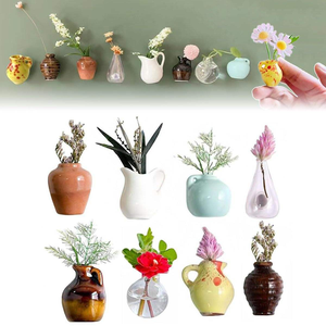 Mini Jarrones Magnéticos, Jarrones para Flores Pequeños y Lindos, Nuevos Imanes de Cerámica para Refrigerador 2026, Jarrón de Flores de Cerámica 3D Divertido para Refrigerador - Product Image 1