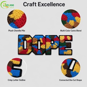 Eco-friendly & Long-lasting Material New Chenille Lace Iron-On Embroidered Patches for Clothing Accessories Jackets - Product Image 1