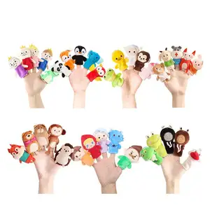 아기 장난감 손가락 꼭두각시 장난감 0-1 세 씹을 수있는 동물 봉제 손가락 인형 교육 박제 장난감