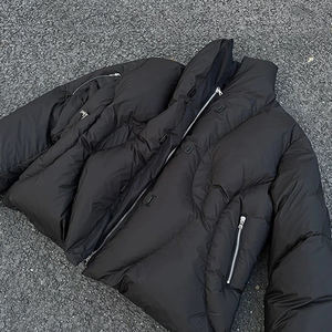 Fabrikanten Op Maat Gemaakte Winter Warme Winddichte Zwarte Outdoor Streetwear Jas Puffer Donsjack Zwaargewicht Donzen Jas Mannen - Product Image 5