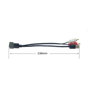 Kabel Harness Adaptor RCA USB Audio Mobil Custom Peredam Kebisingan untuk Sistem Stereo Pemutar CD Kabel Sinyal Audio 2 Kanal - Product Image 1