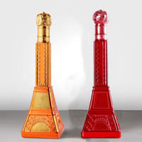 Bouteilles en verre vides de haute qualité électro-plaquées de 500 ml en forme de tour Eiffel, bouteilles de vodka, de gin, de whisky, vente en gros