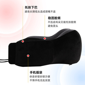<b>Memory</b> <b>Foam</b> U-Shaped Car Pillow Light Blue Neck Support For Travel And Office Use - Product Image 5