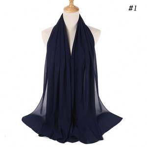 Wholesale Custom logo Printed Pearl Chiffon Ethnic Scarves Muslim Bubble Bandana Headscarves YHK0076 - Product Image 6