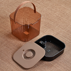 Square <b>Tea</b> Bucket With Lid Leak Proof For Kung Fu <b>Tea</b> <b>Set</b> Household Drainage Use Transparent Color - Product Image 2