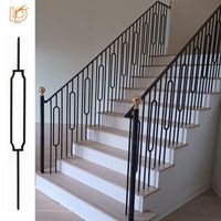 Balustres d'escalier en fer forgé modernes et simples, noirs et dorés, carrés, ronds, ovales, pour l'amélioration de l'habitat