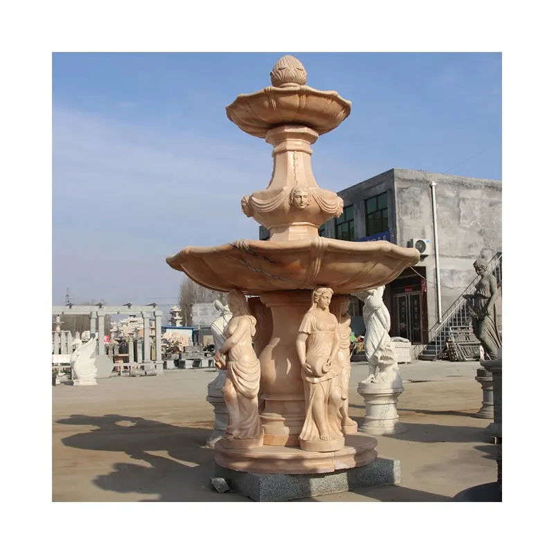 保証された品質カスタマイズされたサイズヴィラ装飾大理石の噴水西洋の大理石の庭の噴水水