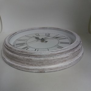 Vintage White French Style Round Retro Antique Shabby Chi Wall <b>Clock</b> - Product Image 4
