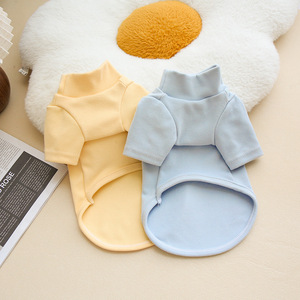 Pet Solid Color Warm Pullover <b>Base</b> <b>Layer</b> Shirt For Dogs High Neck Long Sleeve Fleece Winter Clothes - Product Image 4