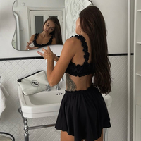 QINSI Sexy salon costume nuisette pour femme vêtements de nuit 3 pièces Satin Robe avec Lingerie Shorts femmes pyjamas soutien-gorge solide longue Robe