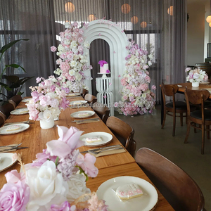 Promise Eco-friendly Custom Silk White <strong>Pink</strong> Wedding Arch Centerpiece <strong>Backdrop</strong> with Customized Size for Wedding Decoration - Product Image 5