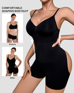 Body sculptant sans couture en soie pour femme, contrôle du ventre moyen, rehausseur de fesses, amincissant, compression, gaine amincissante pour la taille, gaine sculptante intégrale - Product Image 4