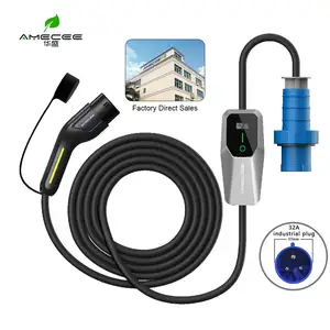 Venta de soporte de coche de 22kW trifásico tipo 1 que funciona con monedas soporte de Cable Evse de carga de vehículo de energía pantalla Lcd cargador Ev portátil