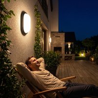 Applique murale LED ovale en aluminium étanche noir mat, 4 styles, pour extérieur, résistante à la rouille, pour jardin, couloir, projet