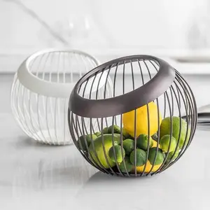 ALL IN ONE Wrought Iron Hollow Fruit Basket Kitchen Living Room Organization Home Drain Basket Minimalist Fruit Snack Storage