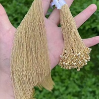 Chaîne de collier en or en gros, chaîne fine en métal avec fermoir mousqueton, prête à l'emploi pour la fabrication de bijoux DIY, approvisionnement en vrac