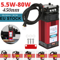 Module laser 10/20/30W/40W, tête laser 450nm bleue pour machine de gravure laser, outil de marquage et de découpe du bois, tête de gravure CNC