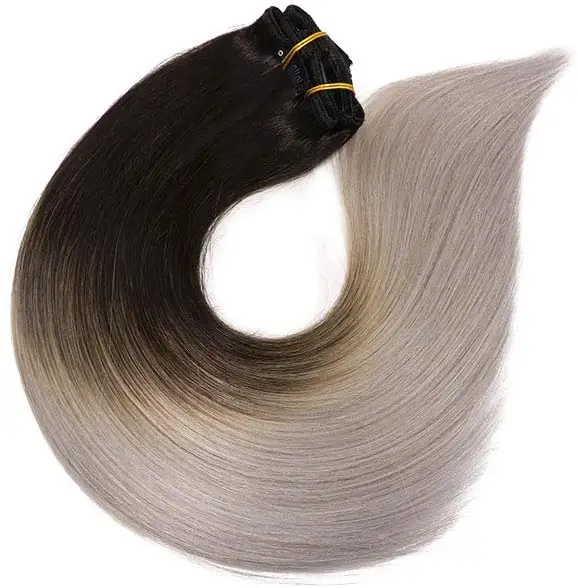 ओम्ब्रे रंग रेमी मानव बाल, 2 टोन ब्राज़ीलियन बाल बुनाई