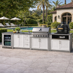 Mueble de Cocina para Exteriores, Acero Inoxidable 304, Estilo Shaker Modular, Cocina para Patio <span class=keywords><strong>con</strong></span> Encimera de Acero Inoxidable Sólido de 5 mm - Product Image 1