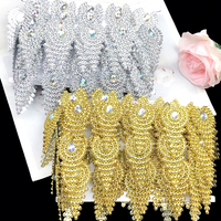 Nouvelle Arrivée 2025 – Dentelle à Chaîne de Diamants Cousue Main DIY de 4,5 Mètres, Garniture de Scène en Strass, Type Franges, En Stock