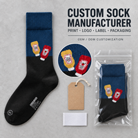 Chaussettes personnalisées OEM pour l'automne en polyester/nylon/coton/fibre de bambou/laine, résistantes aux accrocs, séchage rapide, sans couture, impression numérique 360°