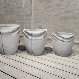 Pot de fleurs en fibre de verre de grande taille, léger, pot de fleurs en argile, en ciment, pots de plantes simples, pots décoratifs d'extérieur, hôtel - Product Image 5