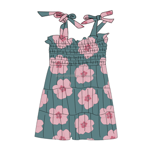 Wholesale Hawaii Theme Women Smocked <strong>Dress</strong> Tie <strong>up</strong> Sleeveless Milk Silk Fabric <strong>Adult</strong> Women <strong>Dress</strong> - Product Image 6