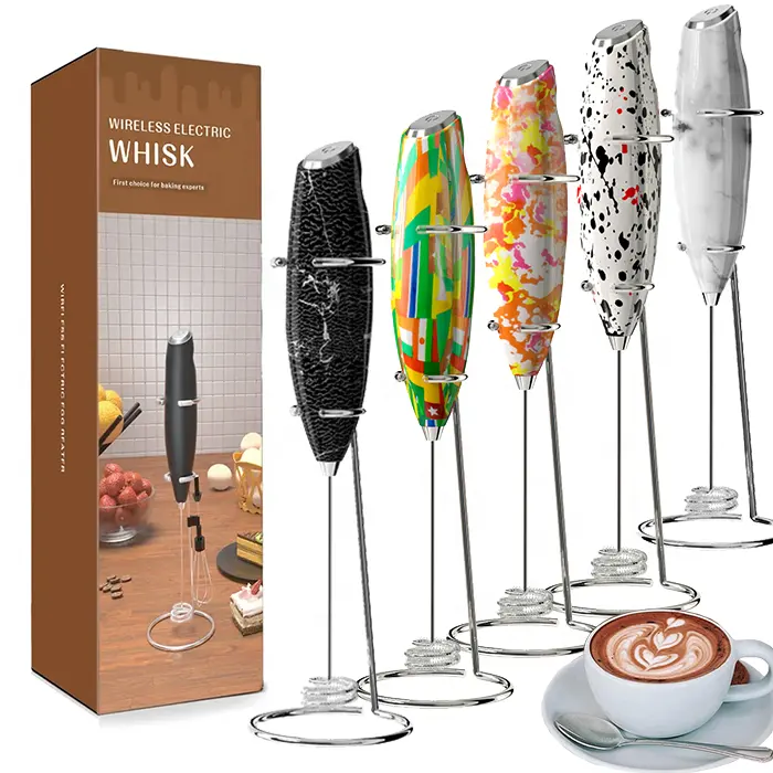 Battery Operated Mini Portable Automatic Battery Kitchen Stainless Powerful Whisk Handheld Foam Electric Coffee Milk Frother