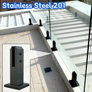 Support de fixation en acier inoxydable 201 <span class=keywords><strong>pour</strong></span> <span class=keywords><strong>garde</strong></span>-<span class=keywords><strong>corps</strong></span> en verre, pince de fixation <span class=keywords><strong>pour</strong></span> verre, <span class=keywords><strong>garde</strong></span>-<span class=keywords><strong>corps</strong></span> d'escalier, adapté aux escaliers et aux balcons - Product Image 3