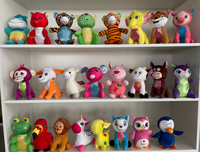 Jouets en peluche animaux brodés en coton super doux de 20-25 cm avec fonction réconfortante pour machine à griffes, vente en gros