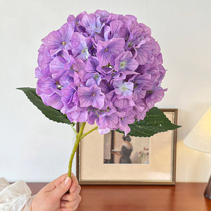 White <b>Hydrangea</b> Flower Home Decoration <b>Artificial</b> Flowers High Quality Simulation <b>Hydrangea</b> Silk Flower With Clear Glass Vase - Product Image 4